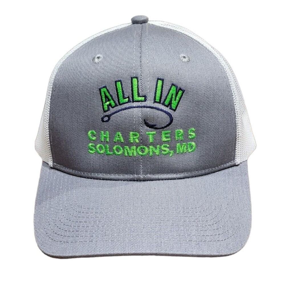 Port Authority Mesh Back Hat Structured Trucker Snapback Gray Adult Medium Fit